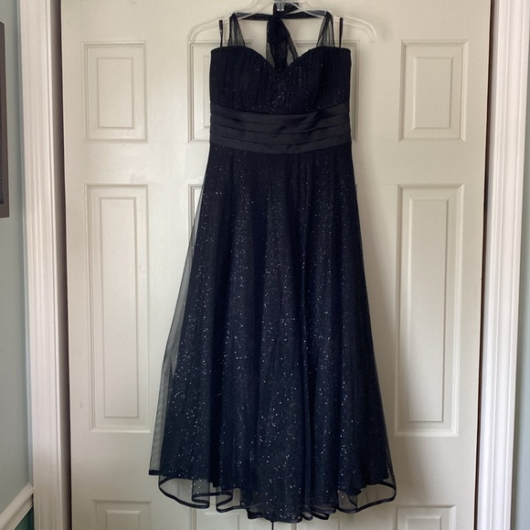 ‘Speechless’ Halter Sparkling Black Formal Tea-length  dress - Picture 9 of 9